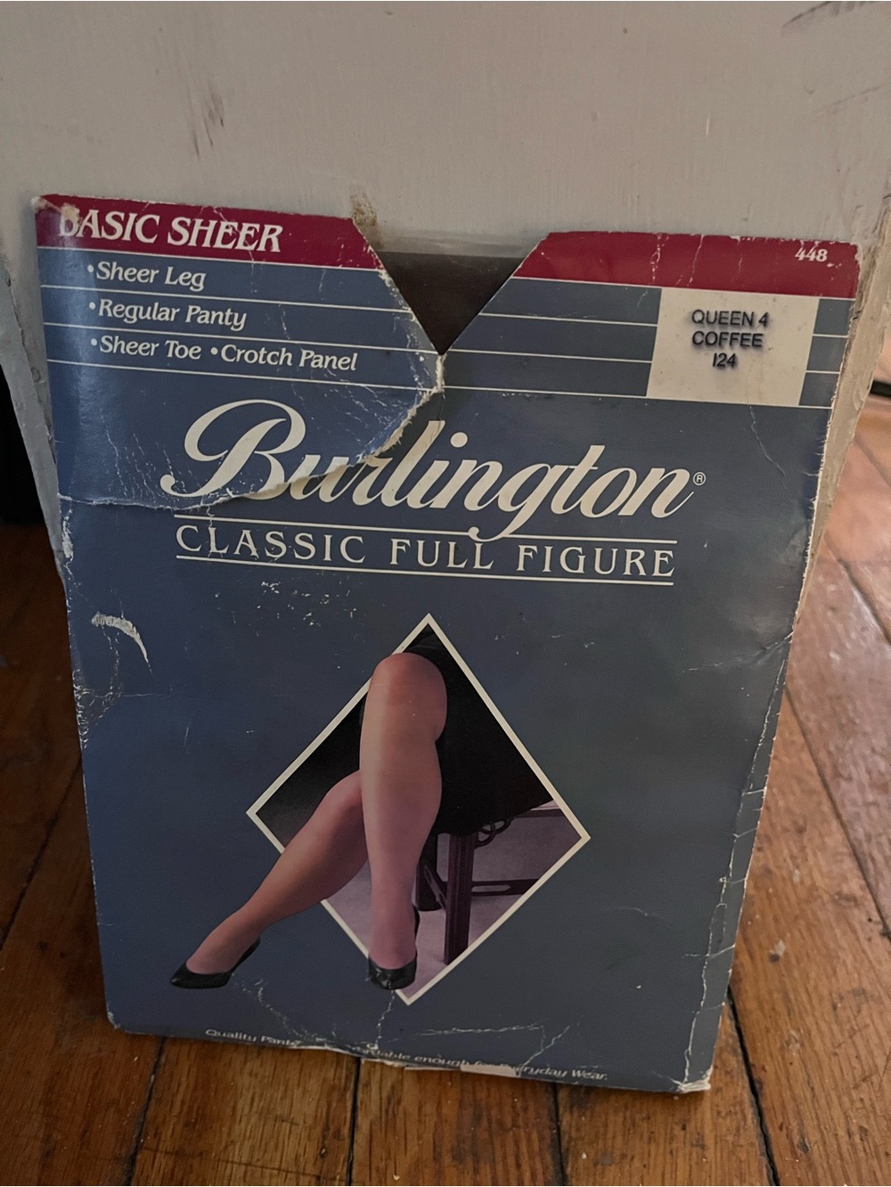 NWT Burlington Basic Sheer classic full figure pantyhose Queen 4 Coffee